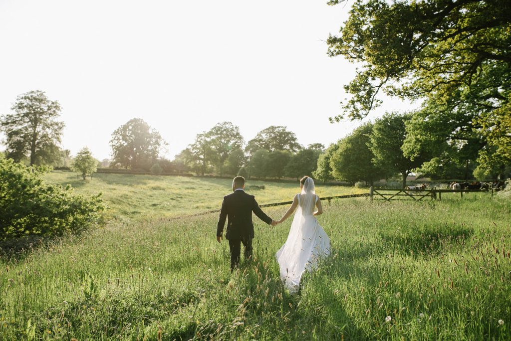 Wedding couple in Pennard House grounds