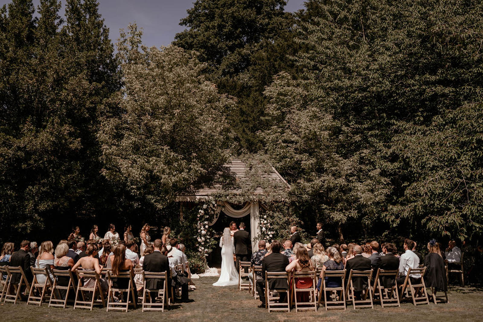 Outdoor wedding ceremony in Somerset