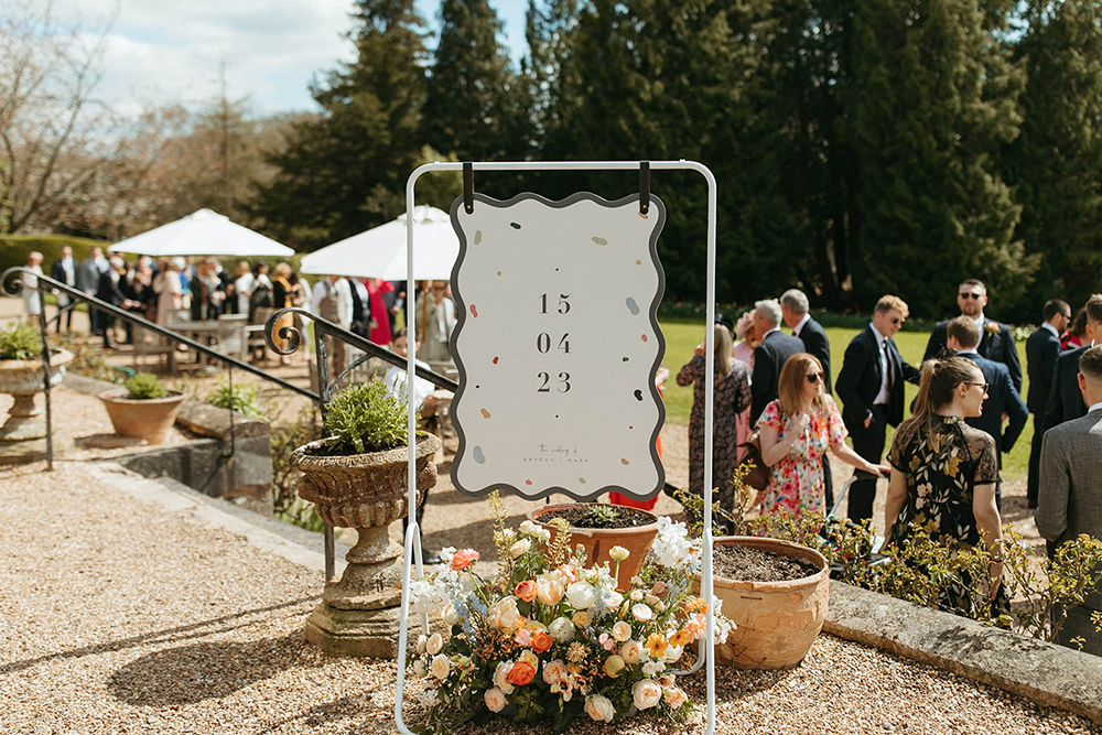 Wedding celebration on the front lawn